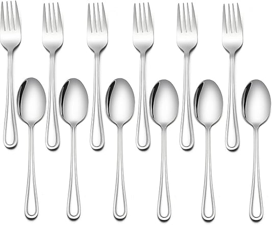 LIANYU 16-Piece Kids Childrens Silverware Set, Include 8 Kids Spoons and 8 Kids Forks, Stainless Steel Toddler Utensils Flatware Set, Child Cutlery for Home Preschools, Dishwasher Safe