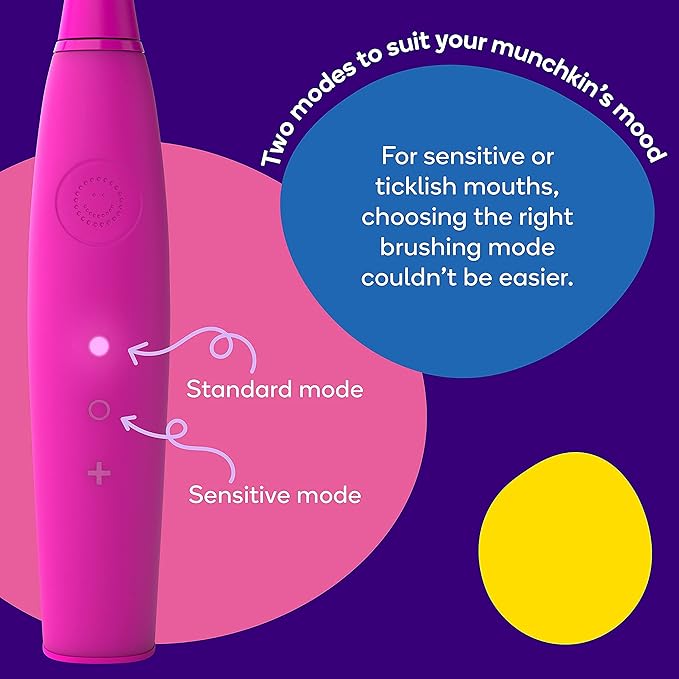 Burst Kids & Toddlers Electric Toothbrush (Purple) | Soft Bristles | Two Minute Timer | Rechargeable Battery | Easy-Grip Silicone Handle | 2 Modes for Healthy Smiles | Ages 3+