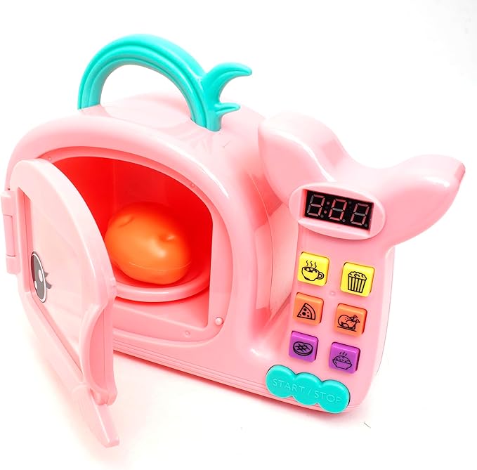 Boley Zoo Troop: Whale Microwave - 17pc Playset, Electronic Light & Sound, Animal Shaped Kitchen Appliance, Food Accessories, Pretend Play, Kids Ages 2+