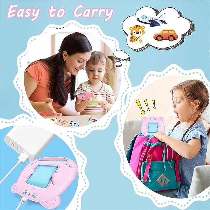 Upgraded Talking Flash Cards for Toddlers, 1 Year Old Boy Girl Birthday Gift, Montessori Toys for 1 2 3 Year Old, 224 Sight Words Flash Cards Kindergarten, Speech Therapy Toys for Toddlers 1-3, Pink