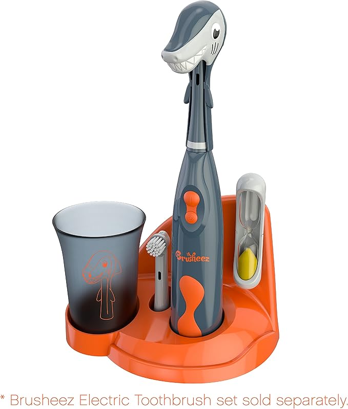 Brusheez Electronic Toothbrush Replacement Brush Heads 2 Pack (Shadow The Shark)