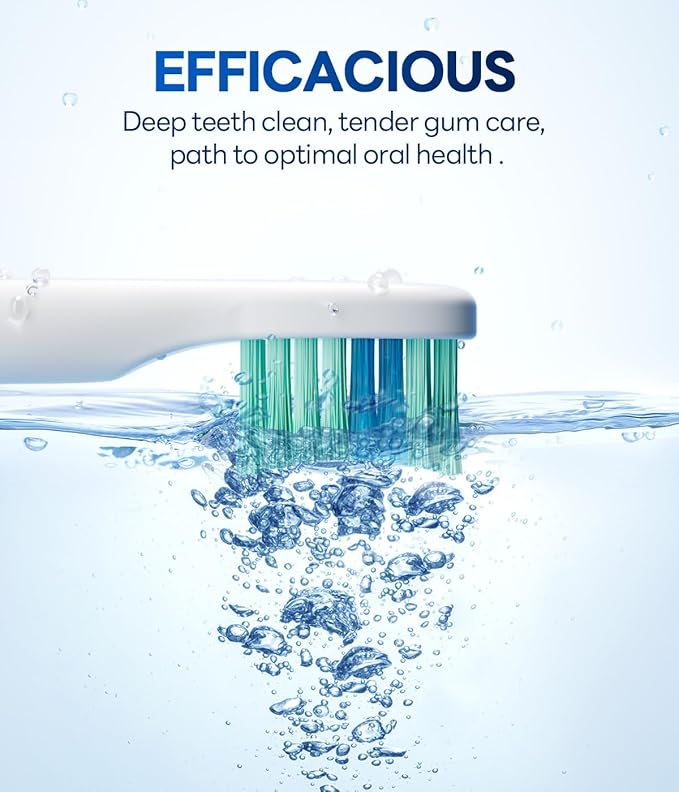 Bymore Electric Toothbrush for Adults,Kids Electric Toothbrush,Travel Sonic Kids Toothbrush with 8 Replacement Heads,Ultra Soft Rechargeable Toothbrush-Blue