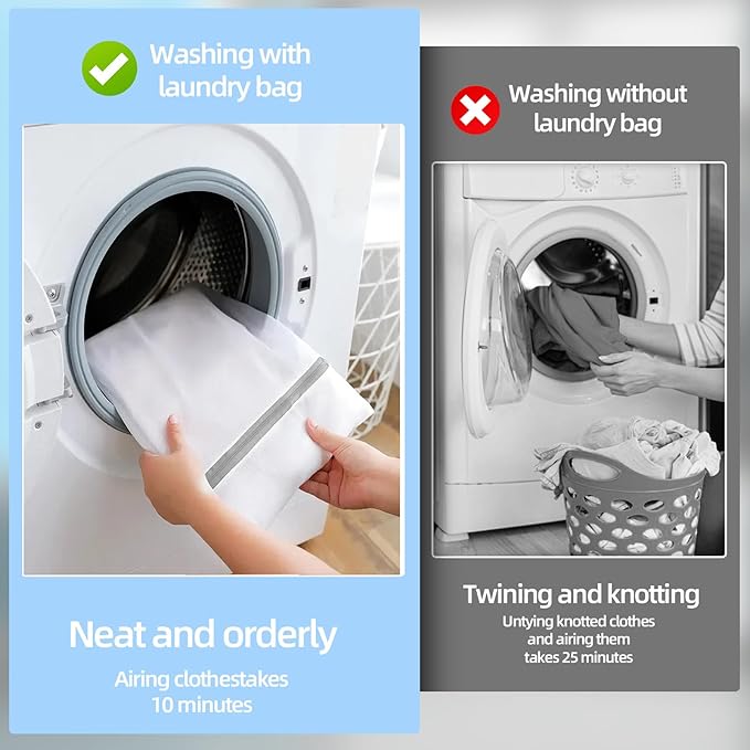 RICHERI Mesh Laundry Bags, Mesh Wash Bags Durable Mesh Structure with Strong Zipper, Suitable for Underwear, Delicate Clothes, Pants, Shoes (Small Fine Mesh, XS+S+M+L(10*12in+12*16in+16*20in+20*24in)