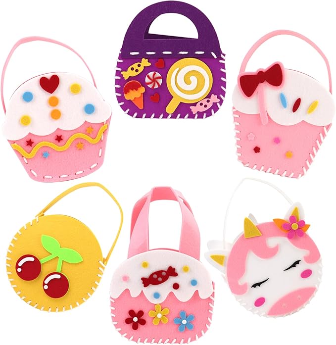 Fudragtn First Sewing Kit for Kids, Learn to Sew for Girls， My First Sewing Kit， Kids' Arts and Crafts Project， Candy Theme Party， Creative Activities for Kids， Candy Land Themed Classroom