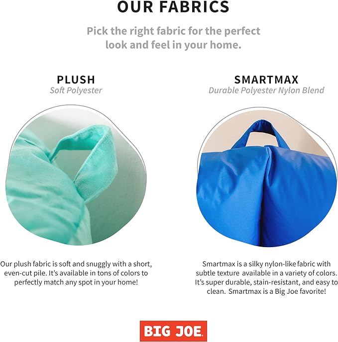 Big Joe Classic Bean Bag Chair, Radiant Orchid Smartmax, Durable Polyester Nylon Blend, 2 feet Round