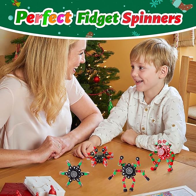 Fidget Spinners for Kids and Adults Christmas Fidget Toys Gifts, Stress Relief Sensory Toys for Boys and Girls Fingertip Gyros for ADHD Autism for Kids Birthday Gifts (Fidget Toy- Red)