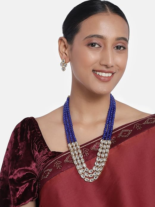 Aheli Indian Traditional Faux Kundan Long Necklace Jewelry Set with Earrings Gift for Women