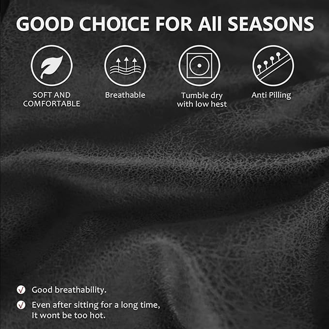 Leather Look Oversize Recliner Chair Covers, Thick 4 Pieces Lazy Boy Recliner Covers for Recliner Chair, Leather Cover for Recliner Slipcovers for Pets Kids(X-Large, Dark Grey)