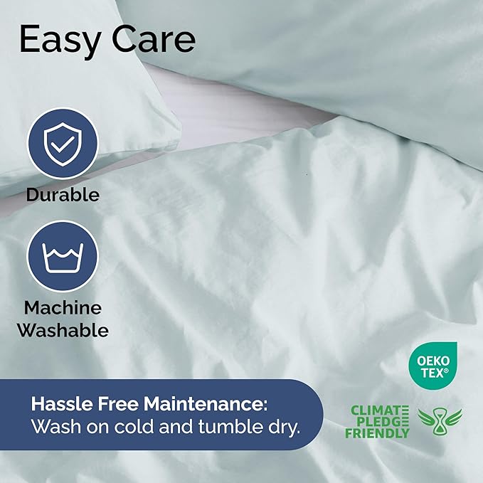 CGK Unlimited Duvet Cover Cal King Size Set - Extra Soft Cal King Size Duvet Cover 104 x 98 with 2 Pillow Shams - Hotel Quality w/Zipper Closures & Ties - Bedding and Bed Linens Set (Ice Blue)