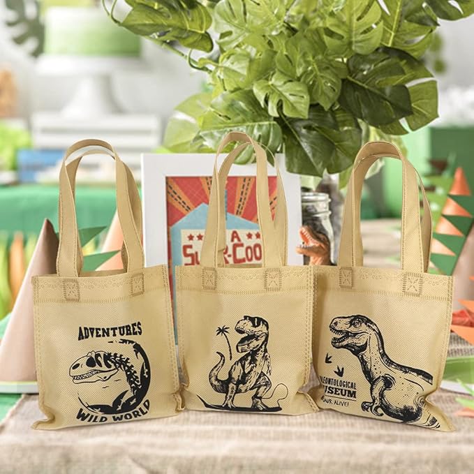 Golray 72Pack Dinosaur Birthday Party Supplies Favors Safari Hat Tote Goodie Bags Luminous Dino Figure Tattoo Keychain Slap Bracelet for Kid Boy Safari Jungle Explorer Dinosaur Party Favor Supplies