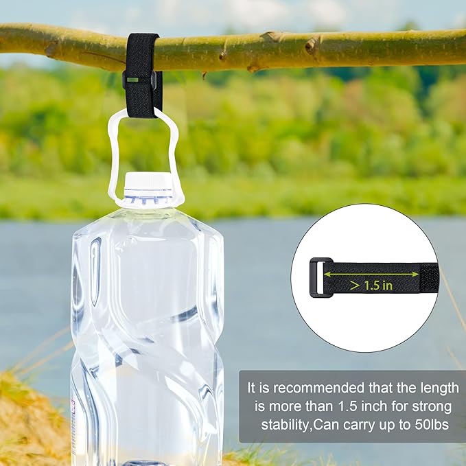 1" x32Ft Hook and Loop Straps with 50 Plastic Buckles, Adjustable Fastening Cable Straps, Free Cut Length, Reusable Nylon Cable Ties for Organizer or Storage, Black