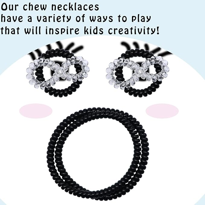 Sensory Chew Toys for Autistic Children, 16 Pack Chewy Necklace Sensory Chew Bracelets with Autism ADHD SPD, Oral Stimulation for Kids Sensory Teething Toys Reduce Biting Fidgeting for Toddlers Chewer