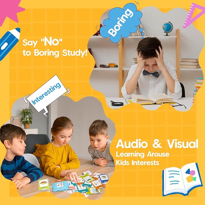 BELLOCHIDDO Talking Flash Cards with 224 Sight Words - Montessori Toys, Sensory Toys for Autistic Children, Toddler Toys, Kids Toys Age 1 2 3 4 5 Years Old Boys & Girls, Speech Therapy Toys