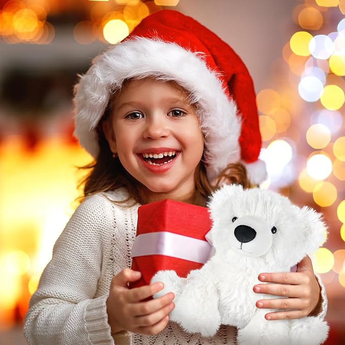 Warming Polar Bear Stuffed Animal, Microwavable Heating Pad for Soothing & Stress Relief, Stuffed Bears Plush Toys with Lavender Scent, Plushies White Bear Gifts Kids & Adults