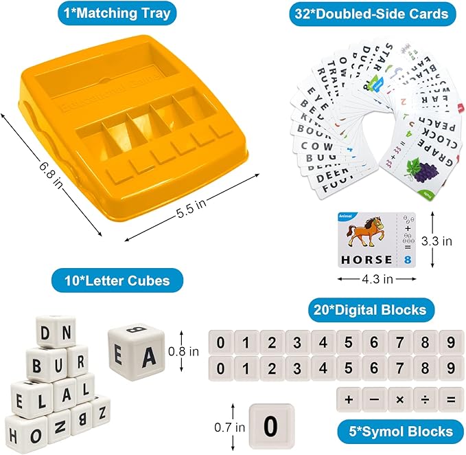 Toddler Toys for Boys Age 3-4, 2 in 1 Educational Toys Alphabet Spelling & Reading, Flash Cards Learning Toys Gifts for Preschool Kindergarten Boys Girls Ages 3 4 5 6 7 8