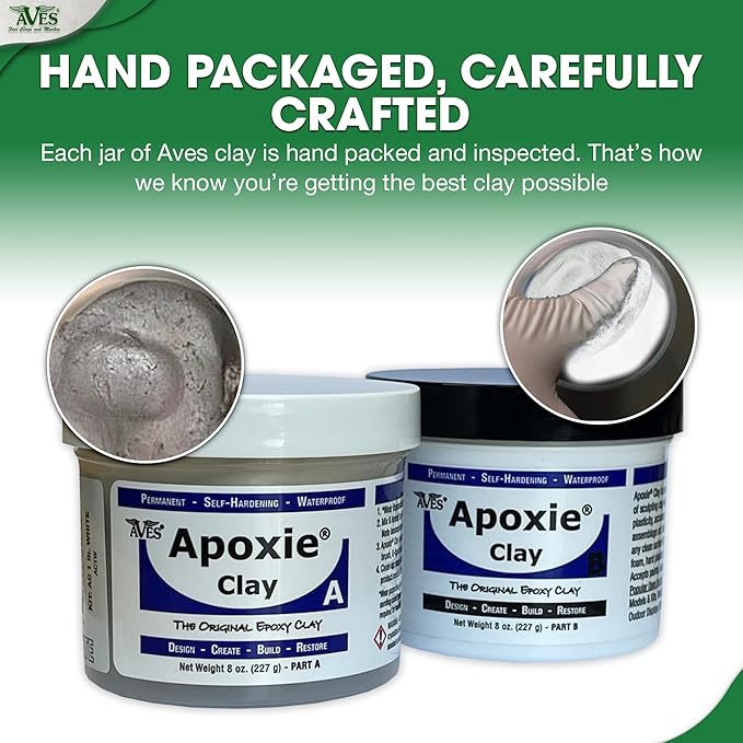 Aves Apoxie Clay - 2 Part (A & B) Self Hardening, Modeling Clay - 1 Pound Native Apoxie Clay