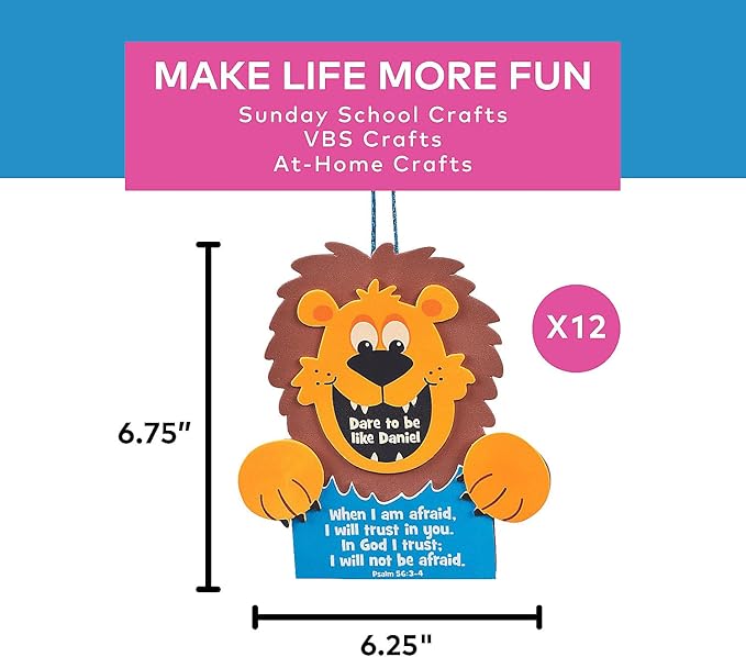 Fun Express Dare to Be Daniel Sign Kits - Makes 12 - Religous DIY Crafts for Kids and Sunday School Activities - VBS Vacation Bible School Supplies/Decor