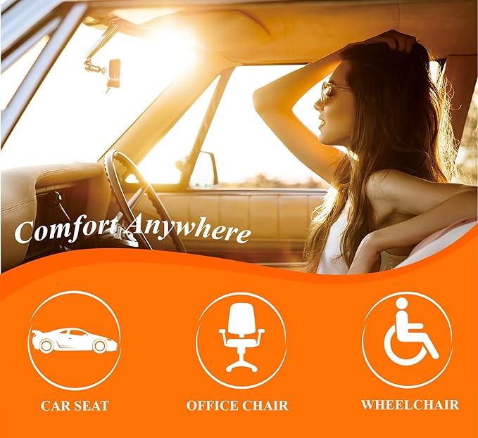 kingphenix Premium Car Seat Cushion, Memory Foam Driver Seat Cushion to Improve Driving View- Coccyx & Lower Back Pain Relief - Seat Cushion for Car, Truck, Office Chair (4D Mesh Classic Black)