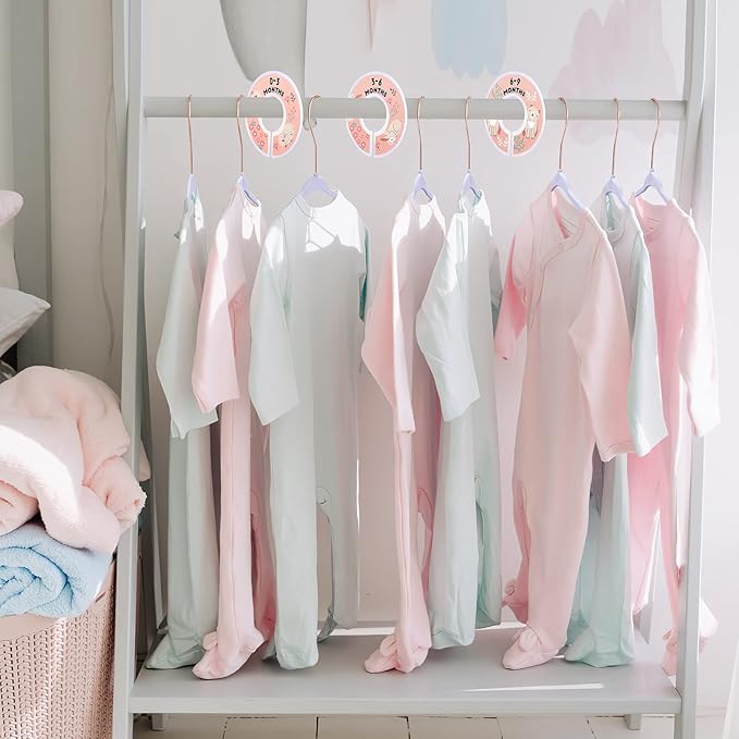 Baby Hangers, VIS'V 11 Inch Lavender Velvet Kids Hangers with 6 Pcs Size Dividers Non Slip Nursery Children Closet Clothes Hangers for Infant Toddler Girls and Boys 30 Pcs