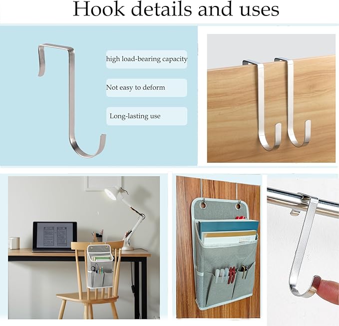 Hanging Basket for Organizing, Wall Organizer with Pockets and Over The Door Organizer，Can for Home, Closet, Office and Camper (2 Grey)