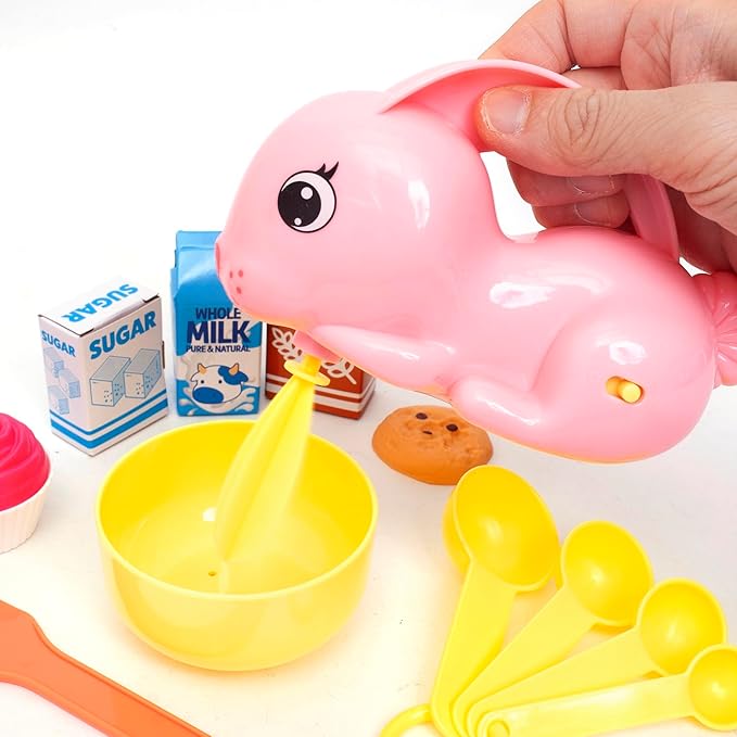 Boley Zoo Troop: Bunny Mixer -14pc Animal Themed Kitchen Playset, Battery Operated Toy Appliance, Food & Cooking Accessories, Pretend Play, Kids Ages 2+