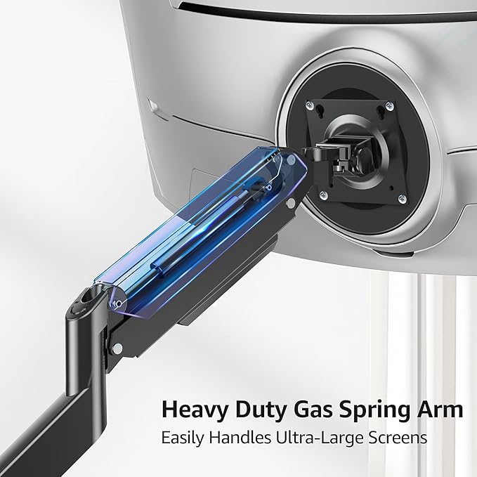 MOUNTUP Heavy Duty Monitor Arm for 49 inches, 44 lbs Curved Screens, Ultrawide Single Monitor Desk Mount, Monitors Stand for Samsung Odyssey G9 and More, VESA Mount with Clamp & Grommet Base