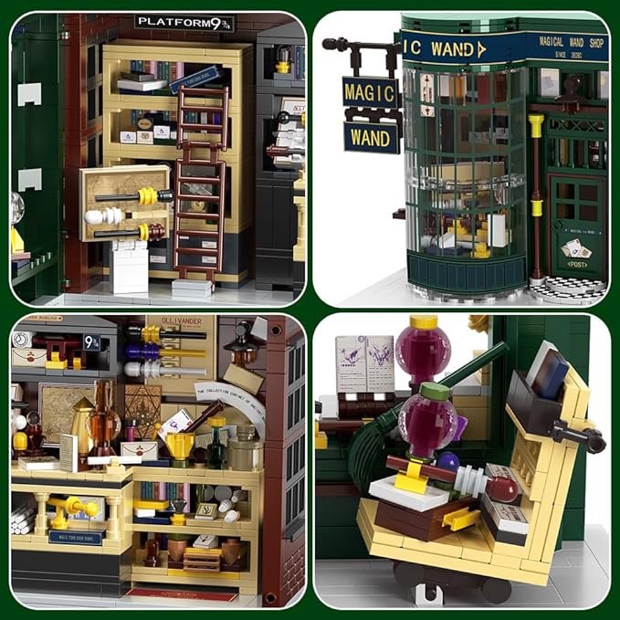 Post Shop Building Block Set,Handmade Mini Modern Model House for Lover Friend Gift Building Block Model for Kids Adults Boys Girls Age 8+，1420pcs