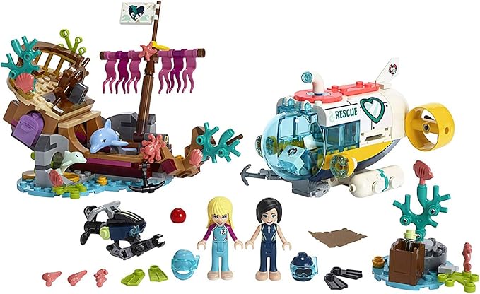 LEGO Friends Dolphins Rescue Mission 41378 Building Kit with Toy Submarine and Sea Creatures, Fun Sea Life Playset with Kacey and Stephanie Minifigures for Group Play (363 Pieces)