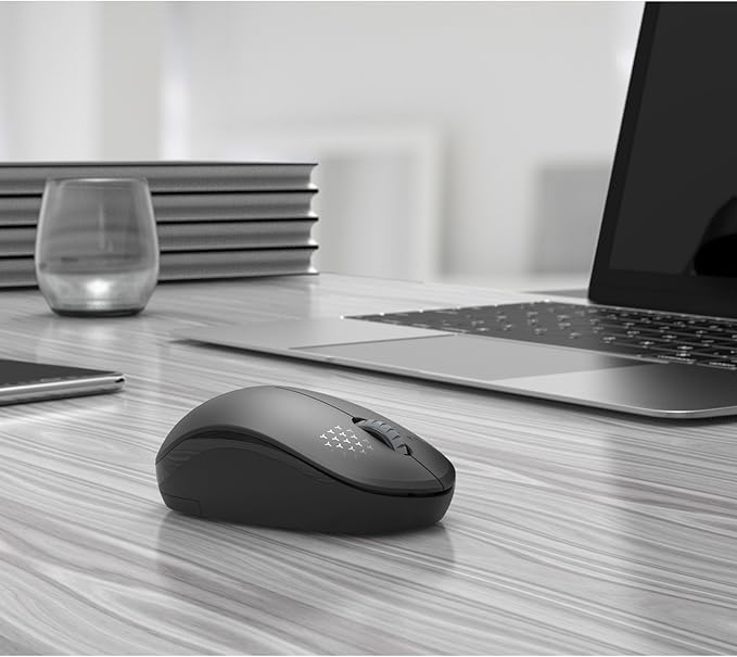 seenda Wireless Mouse - 2.4G Cordless Mice with USB Nano Receiver Computer Mouse with Noiseless Click for Laptop, PC, Tablet, Computer, and Mac - Black