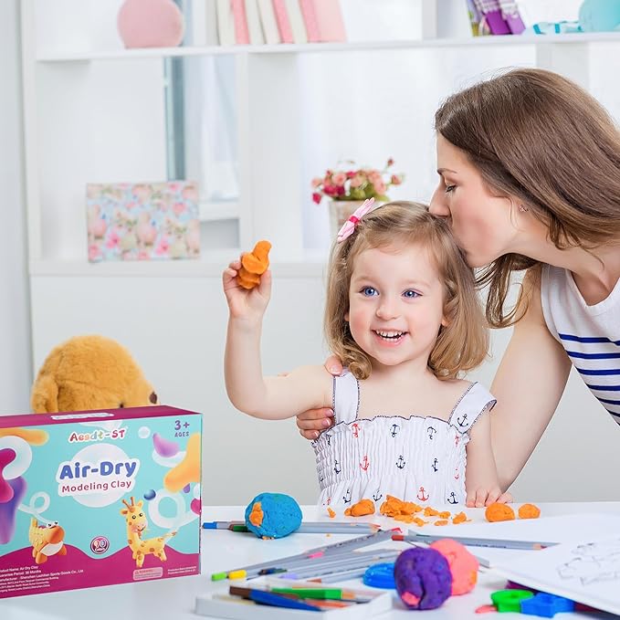 Air Dry Clay 90 Colors, Modeling Clay for Kids, Model Magic Clay, DIY Molding Clay Kit with Sculpting Tools,Soft & Non-Sticky,Art and Crafts Gift for Boys Girls Kids.