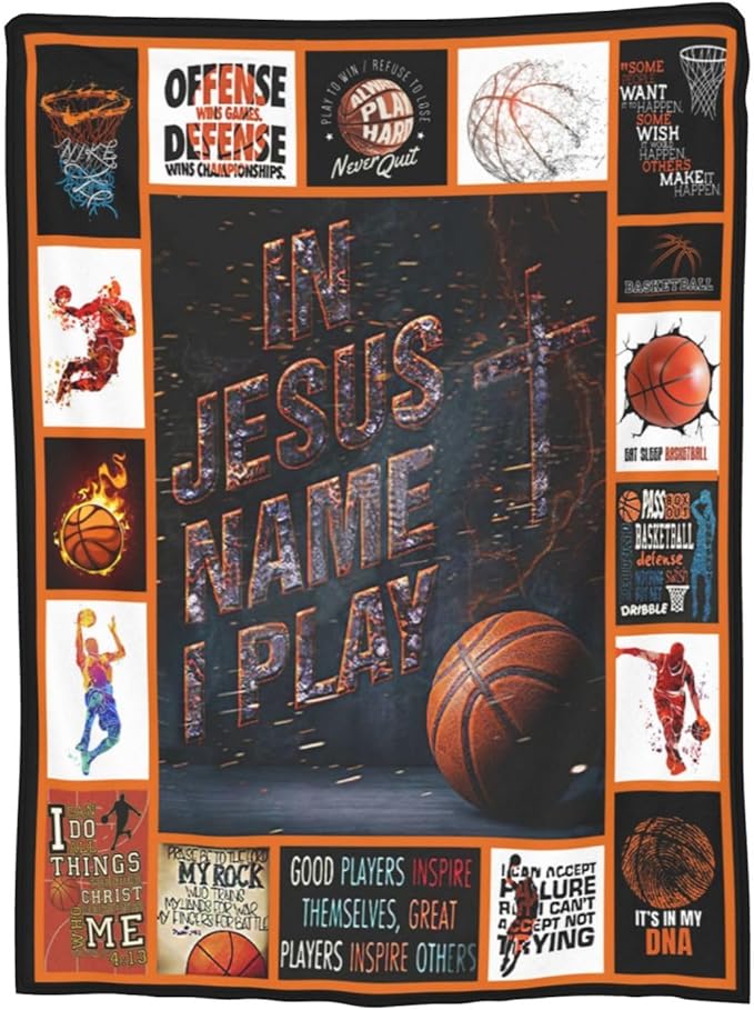Basketball Blanket Basketball Print Throws Blanket Sports Lover Gifts for Men Basketball Decor Soft Cozy Fleece Plush Warm Flannel Bedding Blanket for Boys Kids Adults Couch Bed 50"X60"