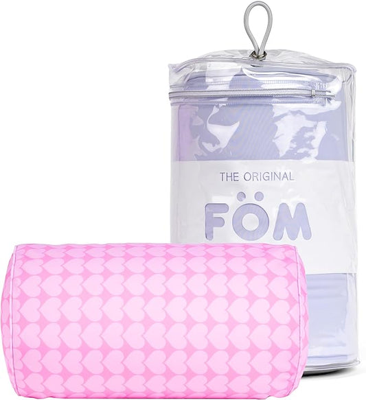 Brookstone Squishy FOM Cushion Pillow - The Original Stretchy, Comfy, Colorful Pillow for Neck, Lumbar Support, and Bed - for Sleeping, Car, Travel - Small Pillow, Hearts, 12 x 7 Inches