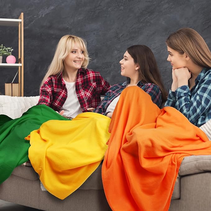 Kinlop Fleece Blanket Bulk 60 x 50 Inch Soft Lightweight Fleece Cozy Blanket Warm Throw Plush Pet Throw for Bed Couch Sofa Home Office Wedding Gifts Travel Camping(Stylish Color,40 Packs)