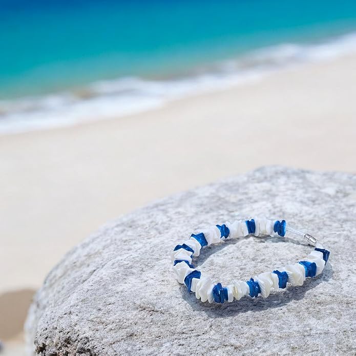 BlueRica Puka Shell Chips Necklace & Anklet Set (Multi)