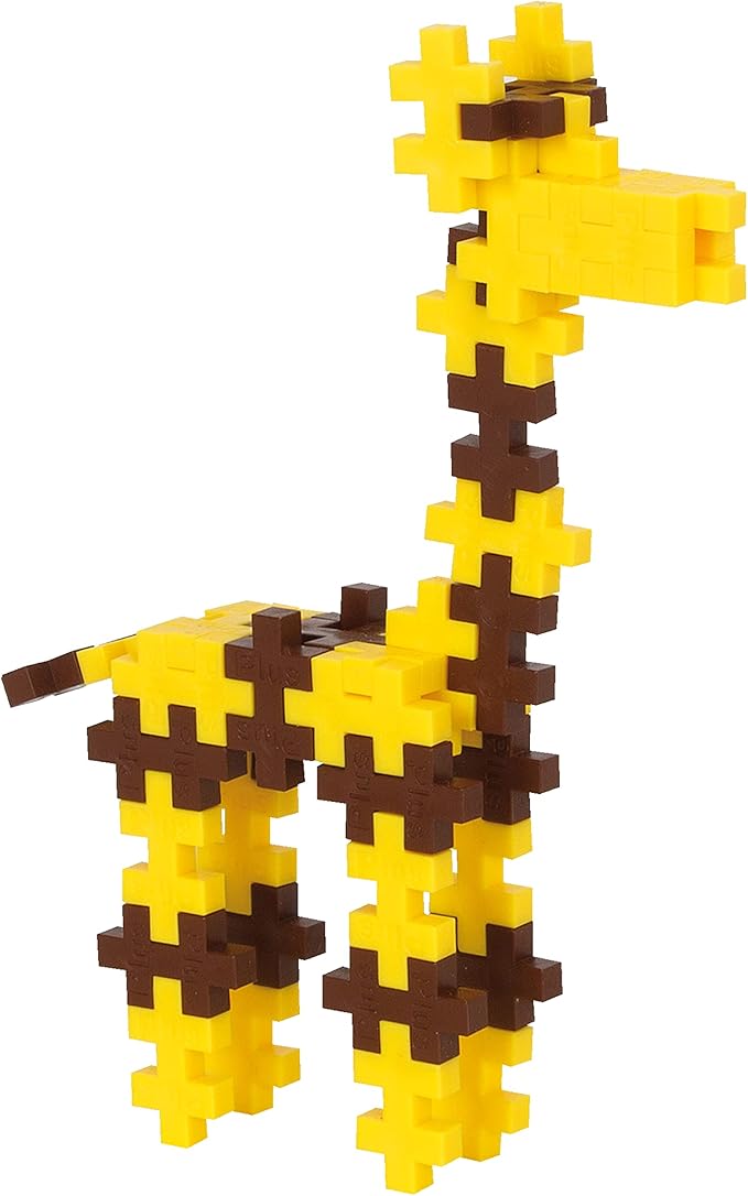 Plus Plus 3D Animal Figure Building Block Set, 70 Mini Interlocking Puzzle Pieces, Fun Stem Toys for Kids - Giraffe Maker Tube