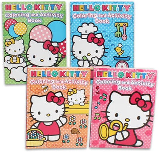 Hello Kitty Coloring and Activity Books Super Set ~ 4 Hello Kitty Books, Stickers, and Beach Kids Door Hanger