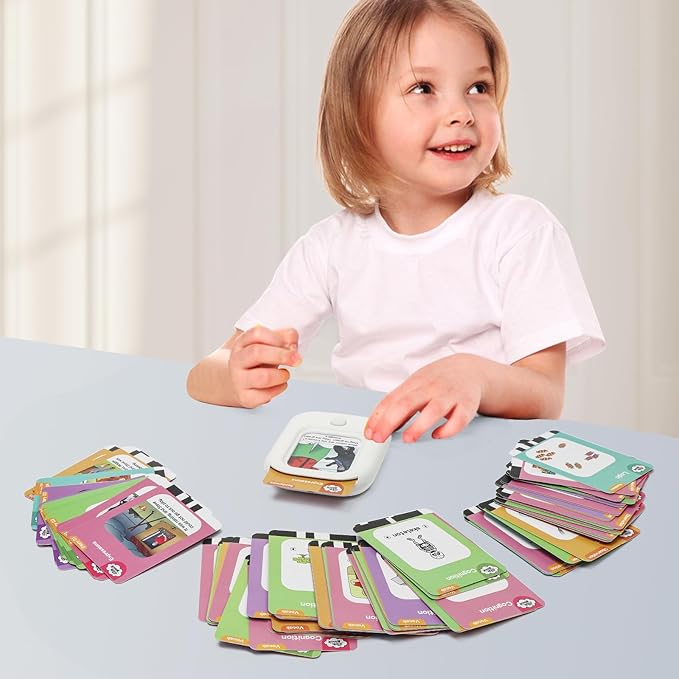 STEVE and MAGGIE Kids Toddler 321 Pcs Double Sided Talking Sight Word Flash Card,Montessori Toys,Speech Therapy,Cognition, Expressions, Logic,Autism Sensory Toys,Learning Educational Gifts for Boys