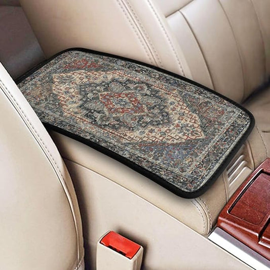 DORKEIXIA Boho Style Aztec Auto Center Console Armrest Pad Universal Car Center Console Cover Seat Box Cover for Sedan, Van, SUV, Truck Car Accessorie