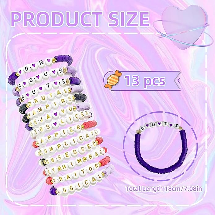 Handmade Stretch Friendship Bracelets for Teen Girls Singer Inspired Merch Outfits Decoration Girls Birthday Gifts Clay Beaded Friendship Bracelets Bulk for Music Fans