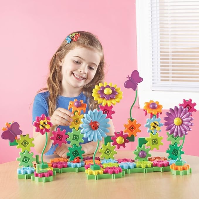 Learning Resources Gears! Gears! Gears! Build & Bloom Building Set, STEM Learning Toy, 117 Pieces, Ages 4+