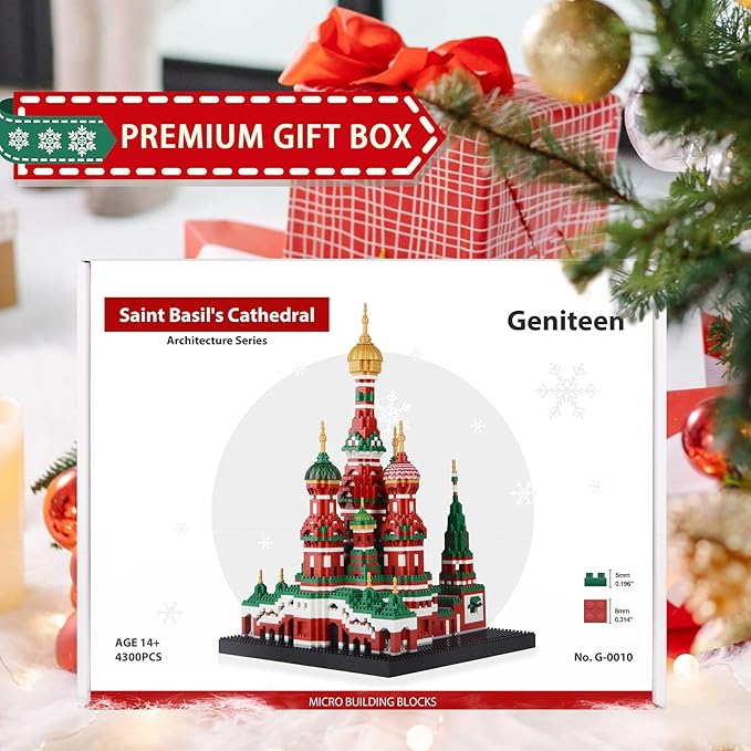 Building Block Set, Saint Basil's Cathedral Architecture Model Micro Mini Blocks, Educational Mini Blocks, 4300 PCS