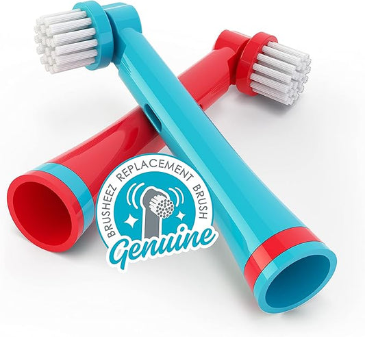 Brusheez Electronic Toothbrush Replacement Brush Heads 2 Pack (Pepper The Dinosaur)