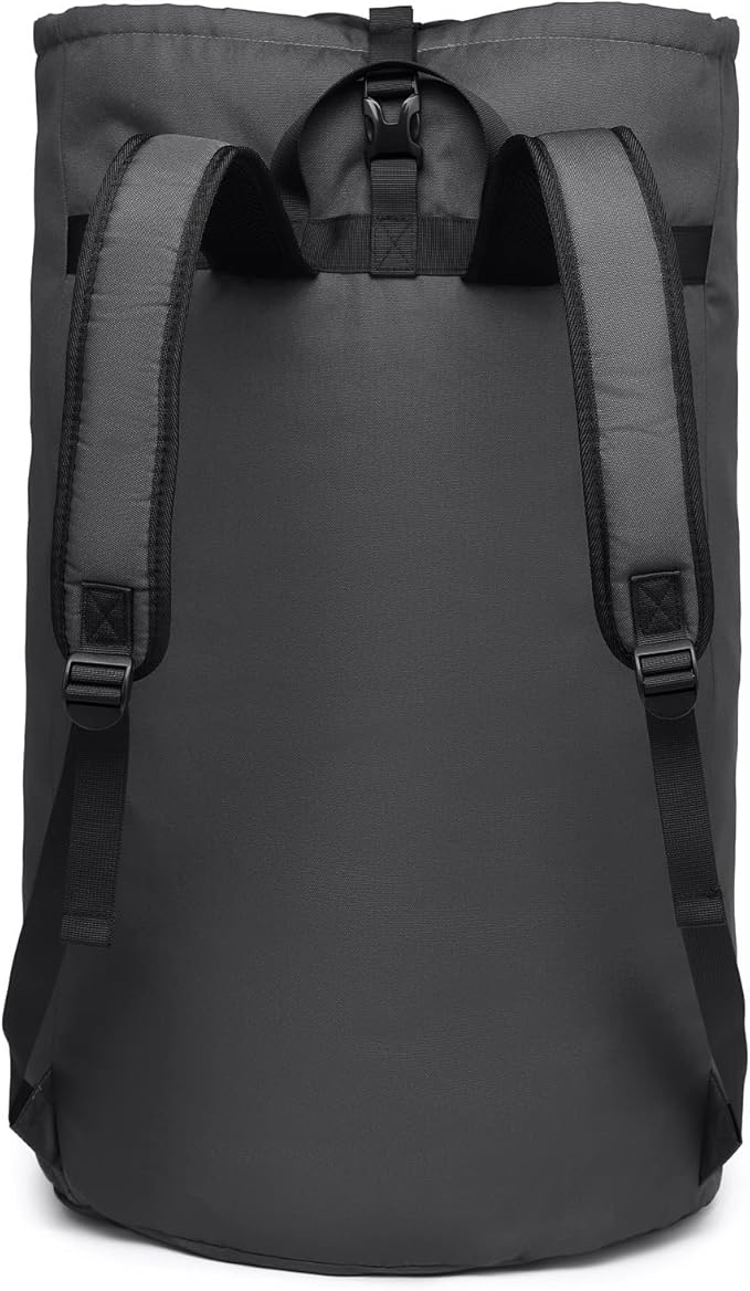 SUOVOCK laundry bag backpack,extra-large heavy duty laundry bags,laundry backpack for college students,drawstring closure (charcoal grey laundry bag with straps)