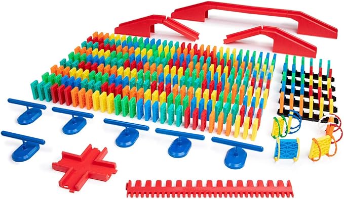 Bulk Dominoes Kinetic Domino Kit | Dominoes Set, STEM STEAM Small Toys, Family Games for Kids, Kids Toys and Games, Building, Toppling, Chain Reaction Sets (331pc)