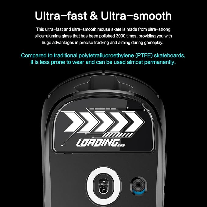 MOSHOU Glass Mouse Skates for Logitech G Pro X Superlight, Consistent Controllable Glide Polished 2.5D Curved Edge Superfast Gaming Mouse Feet Durable Sole (Black)