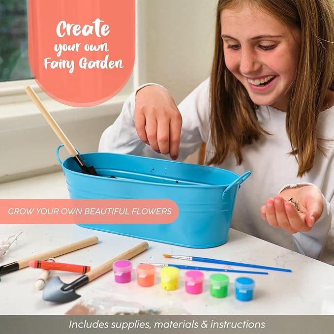 Bryte Light Up Unicorn Terrarium Kit for Kids - Grow Plant, Castle, Paint Set, Crystal Rock, Fairy Garden Lights, Arts & Crafts, STEM Activities, Birthday Gifts, Toys for Girls Aged 4–12 yrs