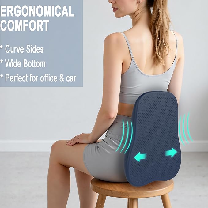 PROIRON Lumbar Support Pillow for Office Chair Car, Inflatable Back Support Pillow with Acupressure Nodes, Back Stretcher for Lower Back Pain Relief, Ergonomic Back Cushion for Gaming Desk Chair