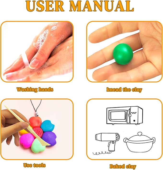 Artecho Polymer Clay, 50 Colors Modeling Clay for Kids, Christmas Earring Making Kit with Sculping Tools, Sculpey Clay Kit for Christmas Gifts