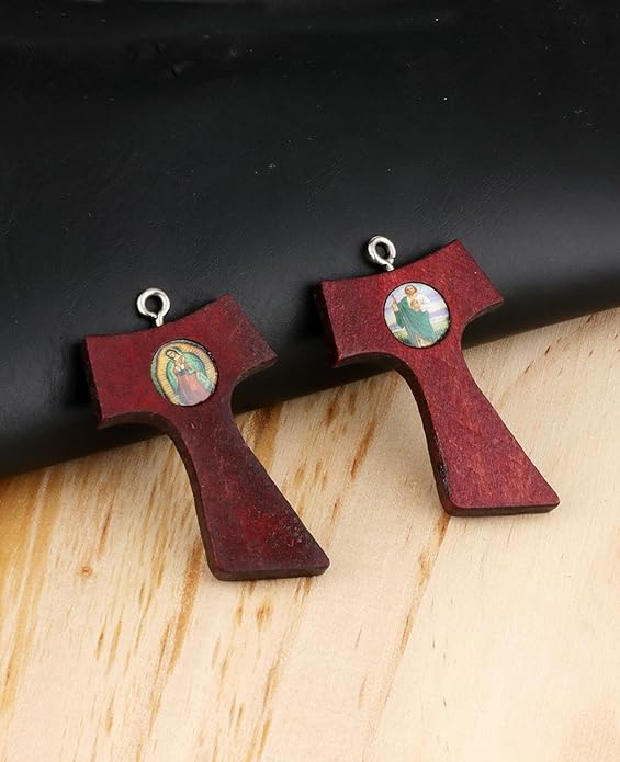 COTTVOTT Wooden Christian Jesus Cross/Orthodox Crucifix Charms Pendants for Rosary Necklace, DIY Jewelry Making Accessories Parts