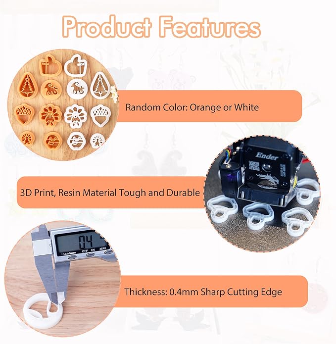 Puocaon Thanksgiving Polymer Clay Cutters - Fall Polymer Clay Cutters Earrings Studs Making, 9 Pcs Mini Clay Cutters Pumpkin Chicken Acorn Clay Cutters, Coffee Cup Clay Cutters Mushroom Maple Shape